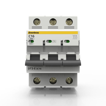 Disjuntor Tripolar Curva C 16A DIN - ENERBRAS